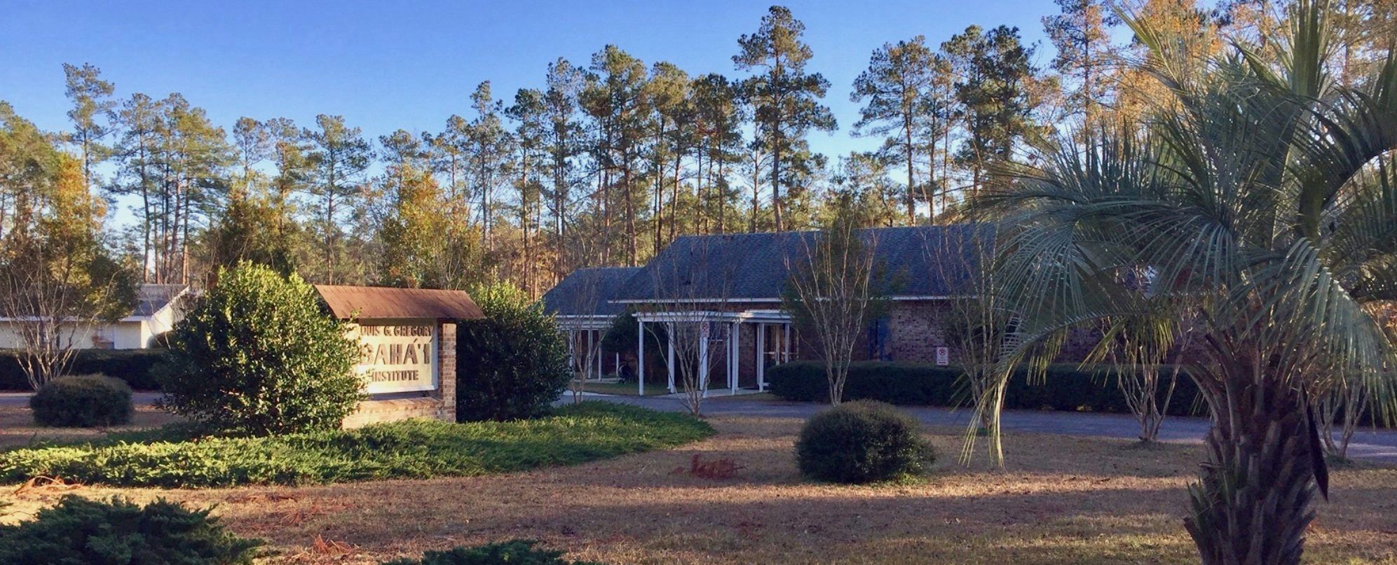 Pamoramic view of the front of the Louis Gregory Baha'i Institute in Hemingway, South Carolina