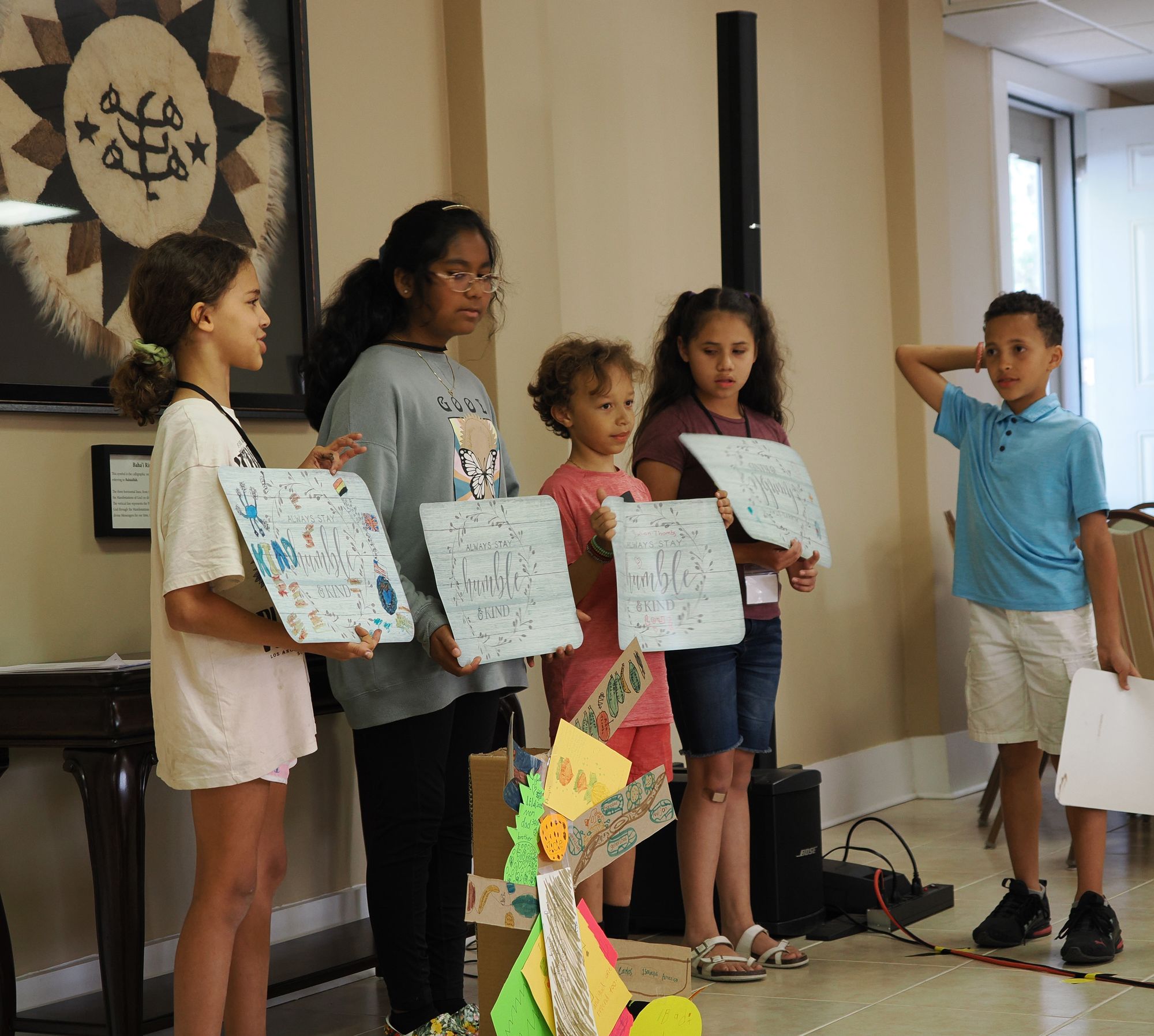 Children present their artwork from their class, Savannah GA